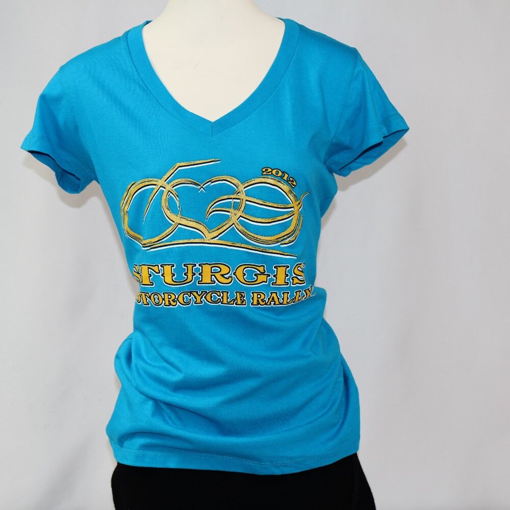 NWT Woman’s Teal Sturgis 2012 Officially‎ Licensed T-shirt Size XL